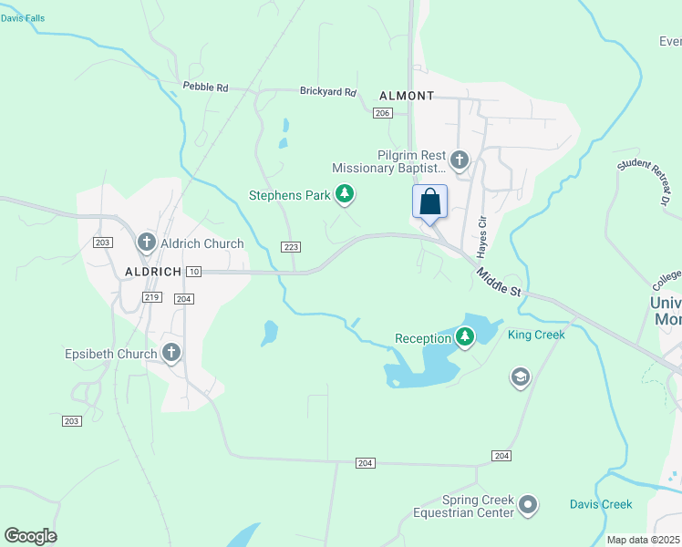 map of restaurants, bars, coffee shops, grocery stores, and more near in Montevallo