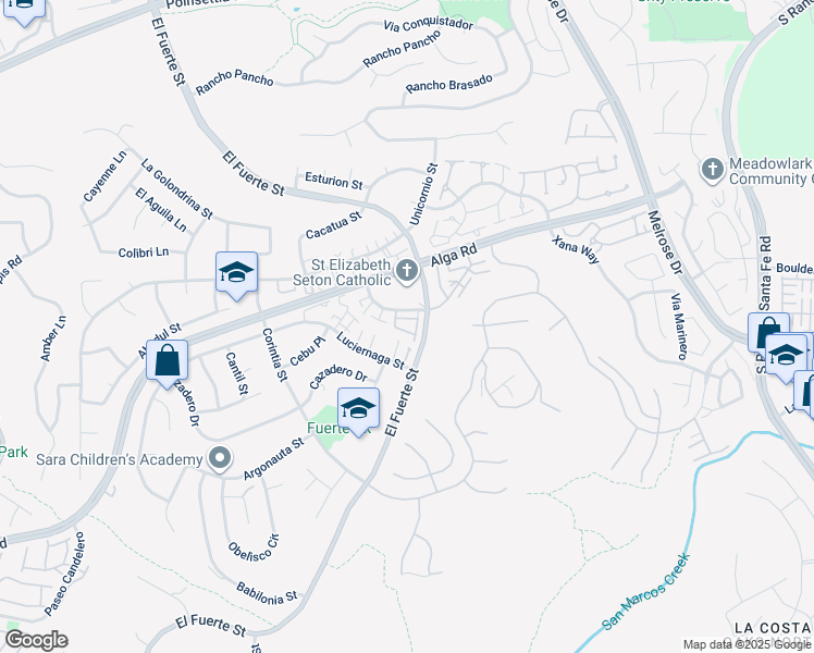 map of restaurants, bars, coffee shops, grocery stores, and more near 6627 Santa Isabel Street in Carlsbad