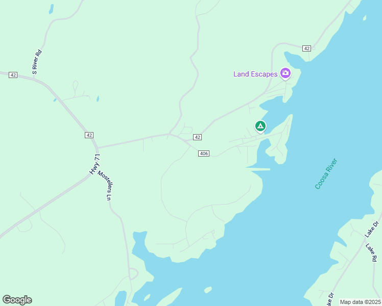 map of restaurants, bars, coffee shops, grocery stores, and more near 44 County Road 406 in Shelby
