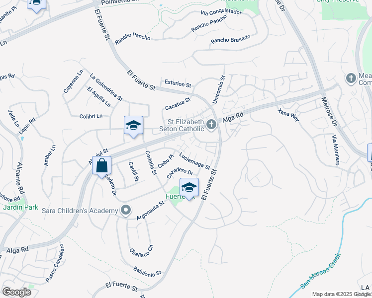 map of restaurants, bars, coffee shops, grocery stores, and more near 2916 Luciernaga Street in Carlsbad