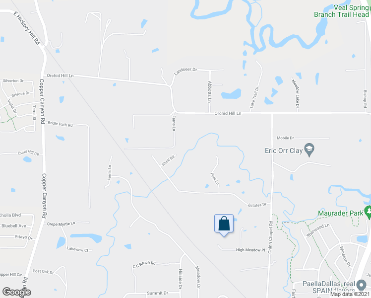 map of restaurants, bars, coffee shops, grocery stores, and more near 760 Knoll Road in Lewisville