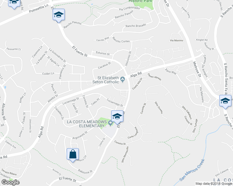 map of restaurants, bars, coffee shops, grocery stores, and more near 6627 Santa Isabel Street in Carlsbad