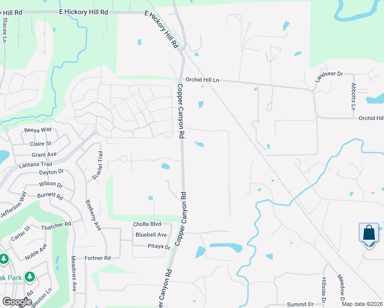 map of restaurants, bars, coffee shops, grocery stores, and more near 1430 Copper Canyon Road in Argyle