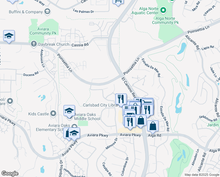 map of restaurants, bars, coffee shops, grocery stores, and more near 1767 Oriole Ct in Carlsbad
