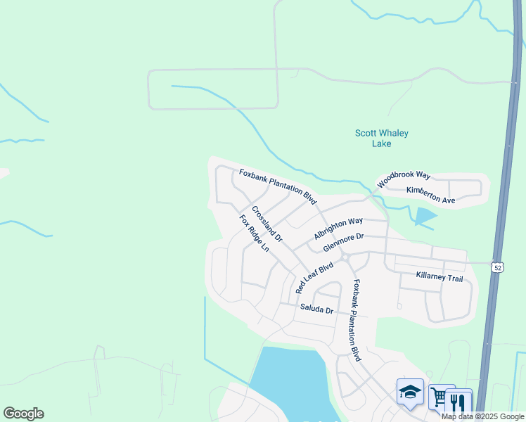 map of restaurants, bars, coffee shops, grocery stores, and more near 554 Crossland Drive in Moncks Corner