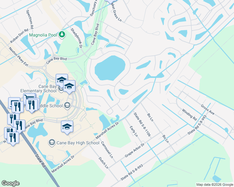 map of restaurants, bars, coffee shops, grocery stores, and more near 222 Decatur Drive in Summerville