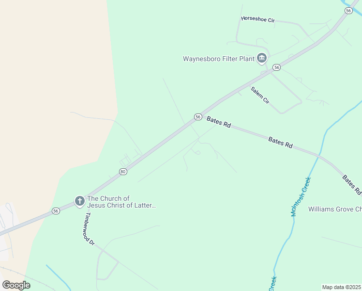 map of restaurants, bars, coffee shops, grocery stores, and more near 140 Frances Road in Waynesboro