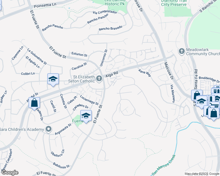 map of restaurants, bars, coffee shops, grocery stores, and more near 7001 Ballena Way in Carlsbad