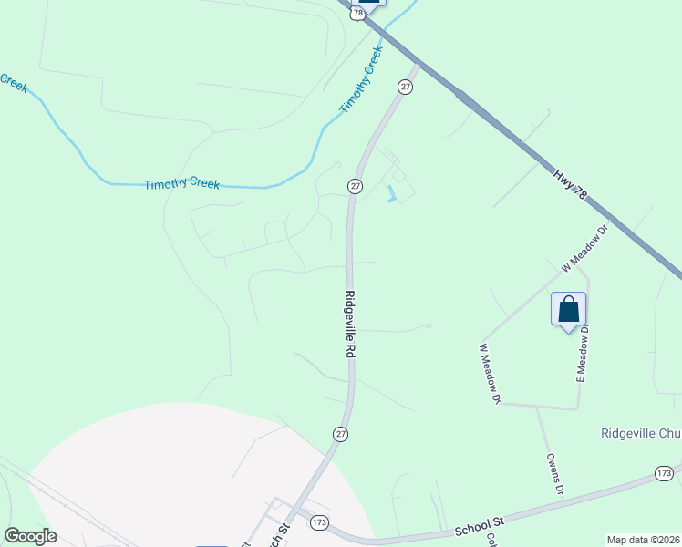 map of restaurants, bars, coffee shops, grocery stores, and more near 103 Westfield Drive in Ridgeville