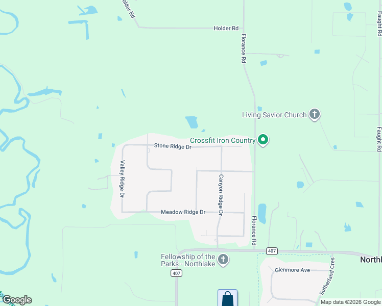 map of restaurants, bars, coffee shops, grocery stores, and more near 7801 Vista Ridge Drive in Northlake