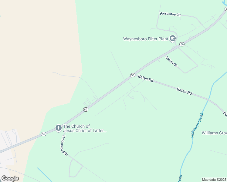 map of restaurants, bars, coffee shops, grocery stores, and more near 140 Frances Road in Waynesboro
