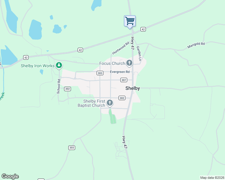 map of restaurants, bars, coffee shops, grocery stores, and more near 23481 Alabama 145 in Columbiana