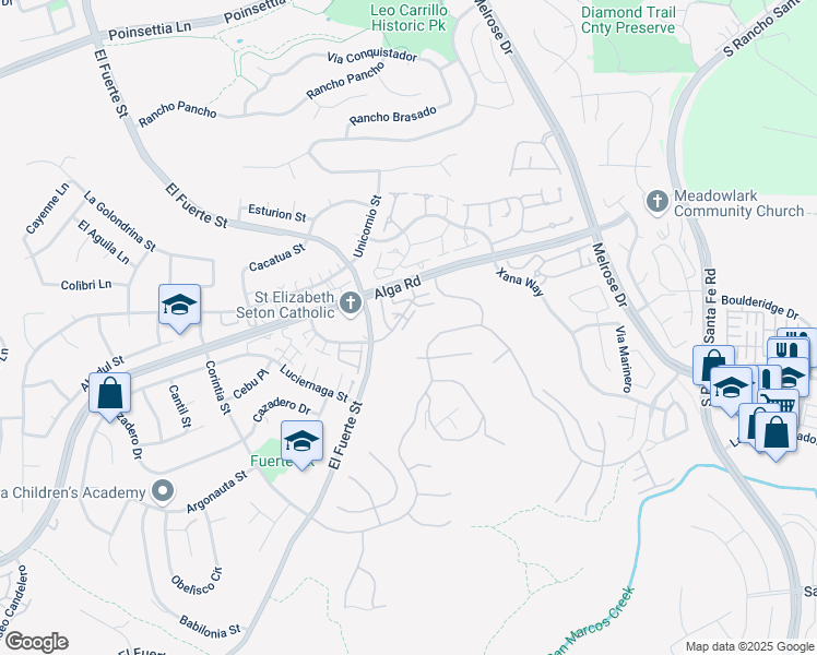 map of restaurants, bars, coffee shops, grocery stores, and more near 3101 Sirena Vista Way in Carlsbad