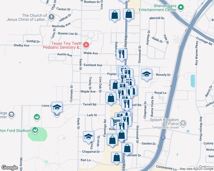 map of restaurants, bars, coffee shops, grocery stores, and more near 3005 Mitchell Street in Greenville