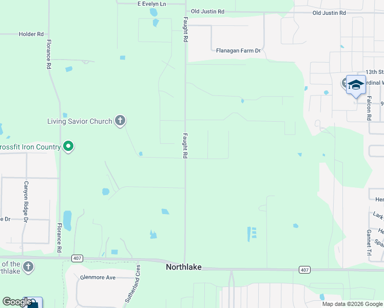 map of restaurants, bars, coffee shops, grocery stores, and more near 7417 Faith Lane in Argyle