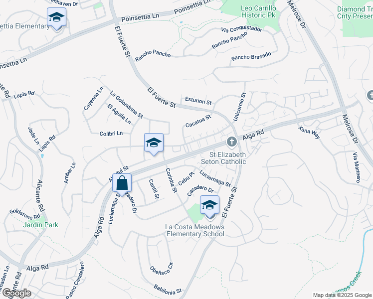 map of restaurants, bars, coffee shops, grocery stores, and more near 2824 Unicornio Street in Carlsbad