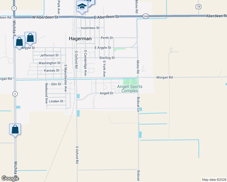 map of restaurants, bars, coffee shops, grocery stores, and more near 304 Fairview Avenue in Hagerman