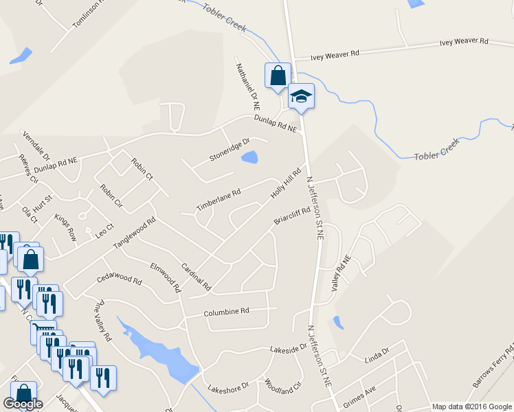 map of restaurants, bars, coffee shops, grocery stores, and more near 1856 Holly Hill Road in Milledgeville