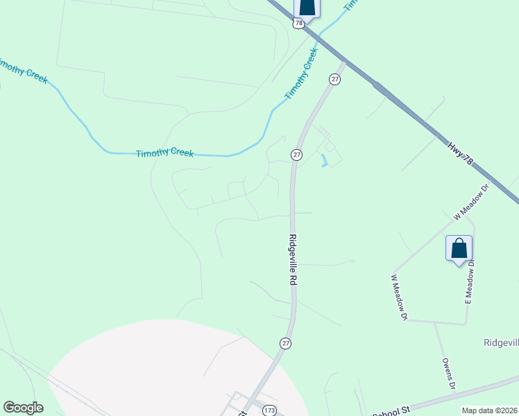 map of restaurants, bars, coffee shops, grocery stores, and more near 550 Ridgeville Road in Ridgeville