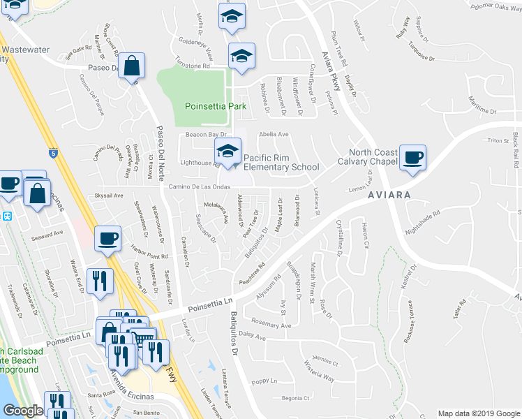 map of restaurants, bars, coffee shops, grocery stores, and more near 938 Hawthorne Avenue in Carlsbad