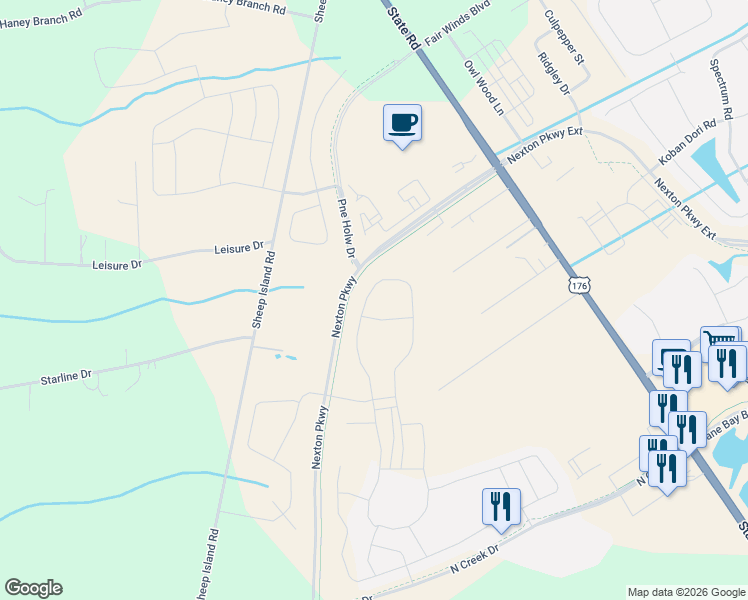 map of restaurants, bars, coffee shops, grocery stores, and more near 845 Beckham Lane in Summerville