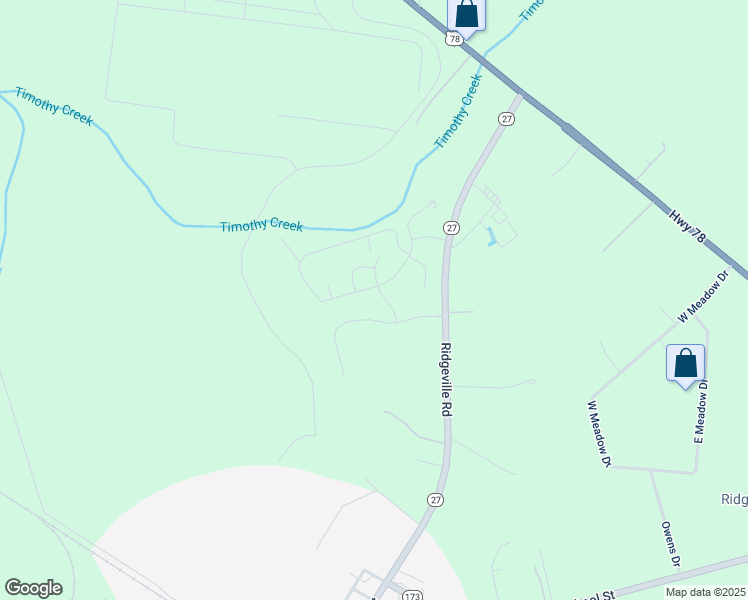 map of restaurants, bars, coffee shops, grocery stores, and more near 550 Ridgeville Road in Ridgeville