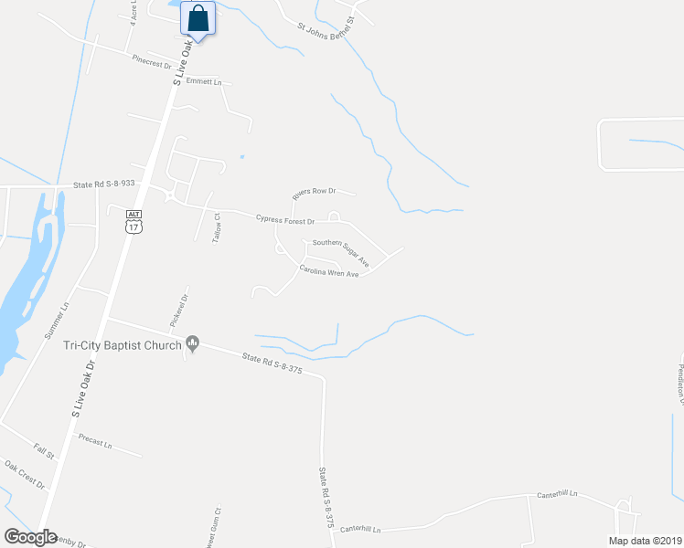 map of restaurants, bars, coffee shops, grocery stores, and more near 148 Carolina Wren Avenue in Moncks Corner