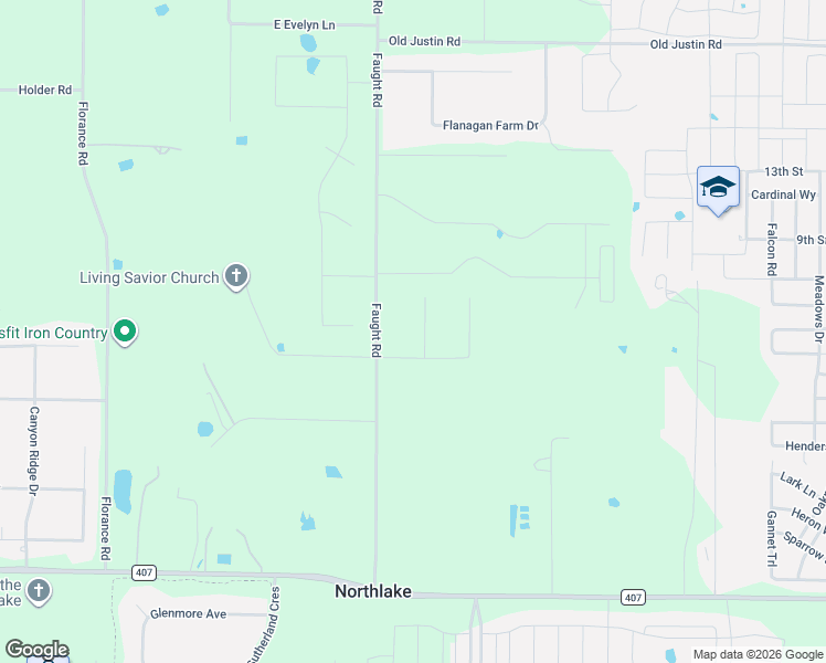 map of restaurants, bars, coffee shops, grocery stores, and more near 517 Westcreek Lane in Northlake
