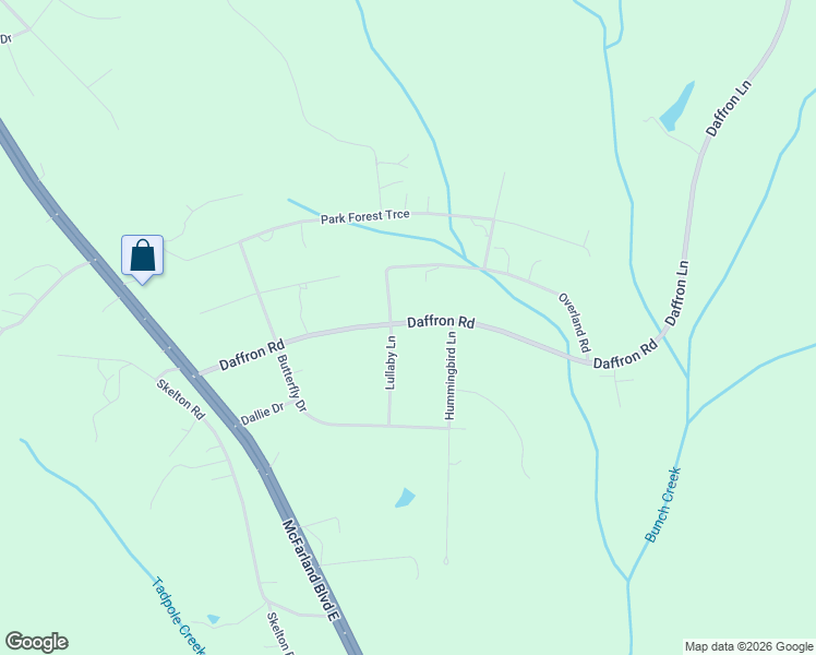 map of restaurants, bars, coffee shops, grocery stores, and more near 11921 Daffron Road in Duncanville
