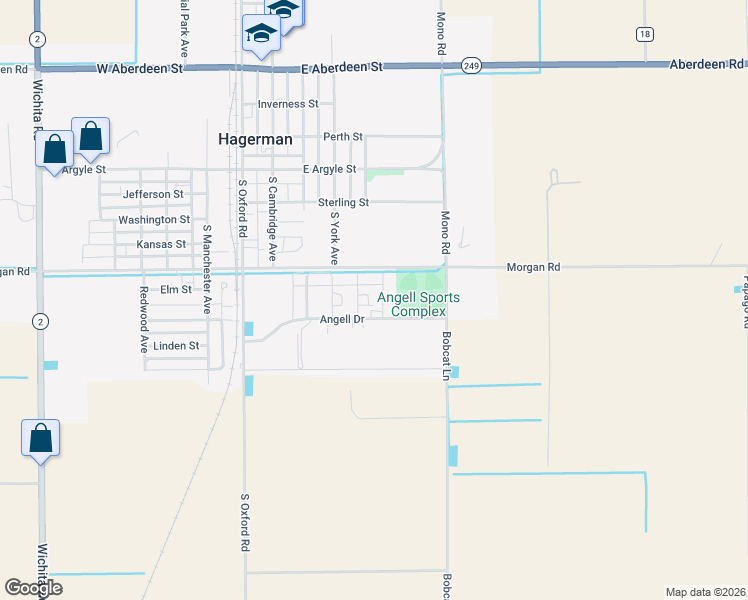 map of restaurants, bars, coffee shops, grocery stores, and more near 304 Fairview Avenue in Hagerman