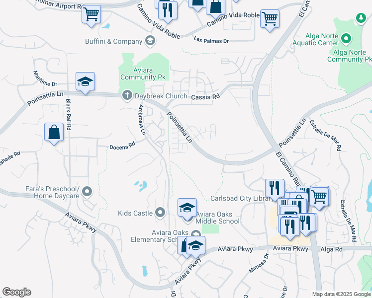 map of restaurants, bars, coffee shops, grocery stores, and more near 1649 Artemisia Court in Carlsbad