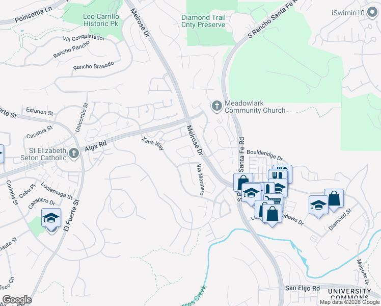 map of restaurants, bars, coffee shops, grocery stores, and more near 6759 Paseo Del Vista in Carlsbad