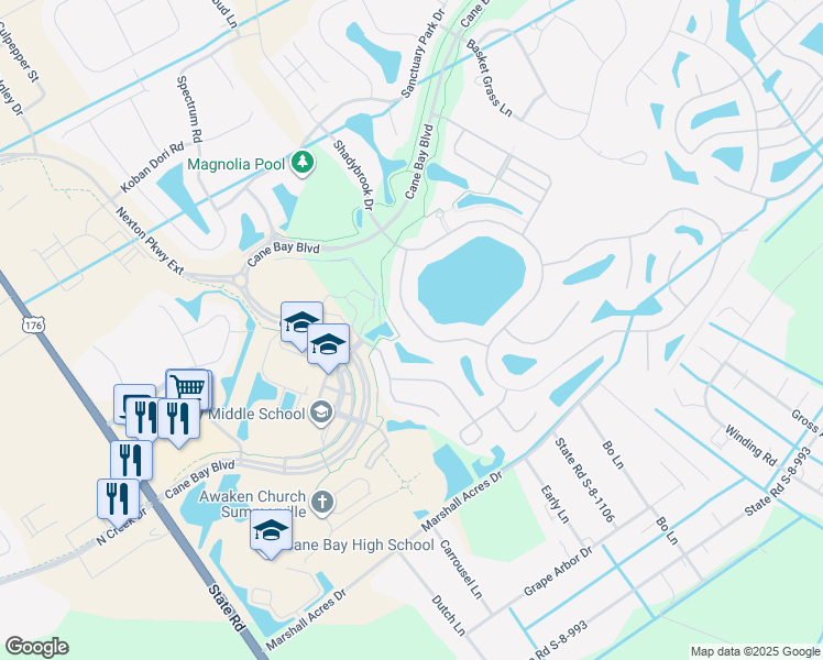 map of restaurants, bars, coffee shops, grocery stores, and more near 333 Deep River Road in Summerville