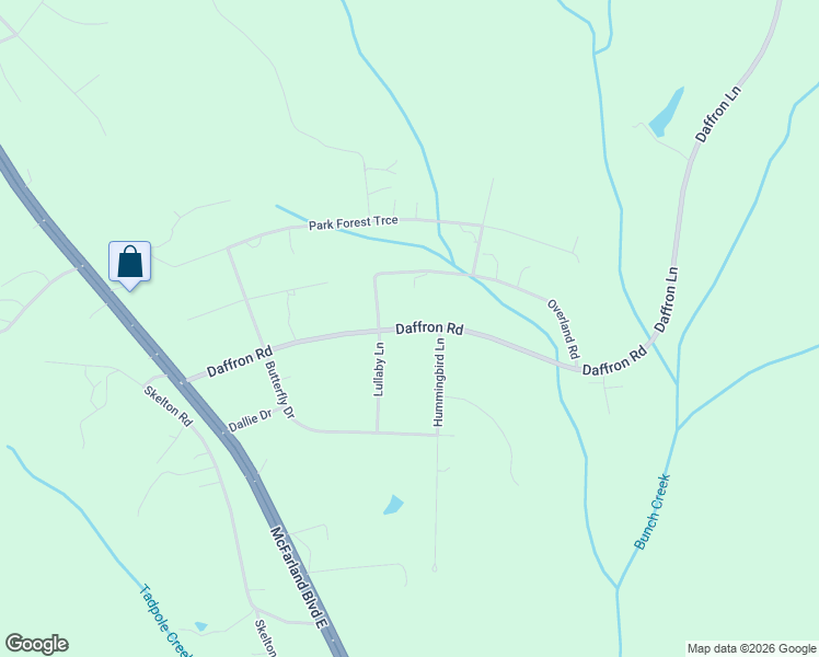 map of restaurants, bars, coffee shops, grocery stores, and more near 11921 Daffron Road in Duncanville