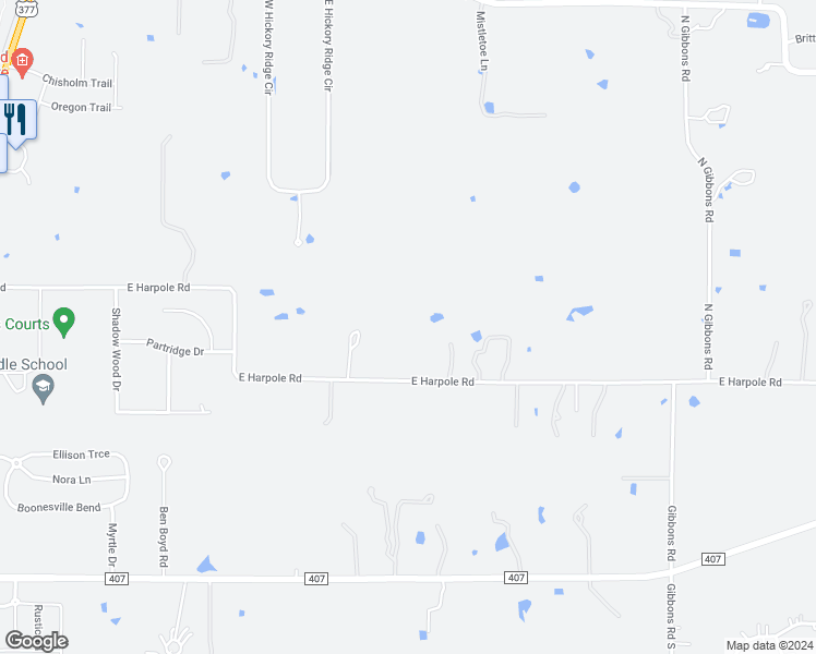 map of restaurants, bars, coffee shops, grocery stores, and more near 809 Harpole Road East in Argyle