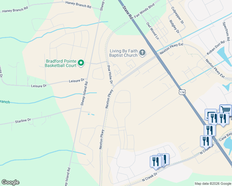 map of restaurants, bars, coffee shops, grocery stores, and more near 845 Beckham Lane in Summerville
