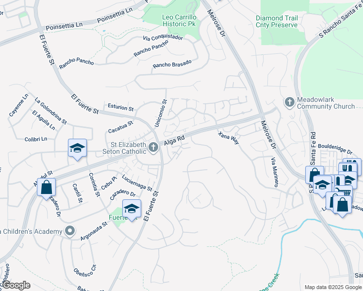 map of restaurants, bars, coffee shops, grocery stores, and more near 3201 Sello Lane in Carlsbad