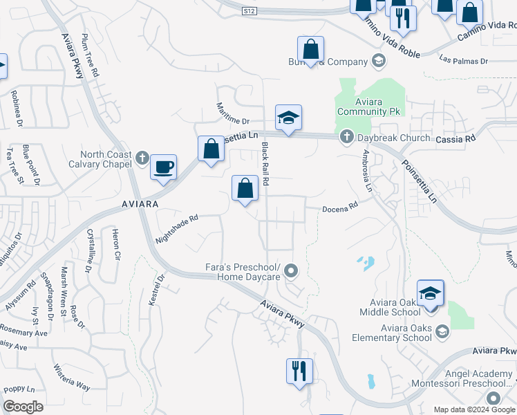 map of restaurants, bars, coffee shops, grocery stores, and more near 6621 Hollyleaf Court in Carlsbad