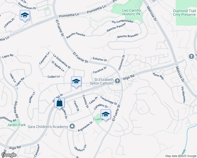map of restaurants, bars, coffee shops, grocery stores, and more near 2836 Unicornio Street in Carlsbad