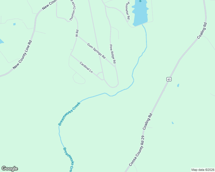 map of restaurants, bars, coffee shops, grocery stores, and more near 885 Pine Ridge Road in Sylacauga