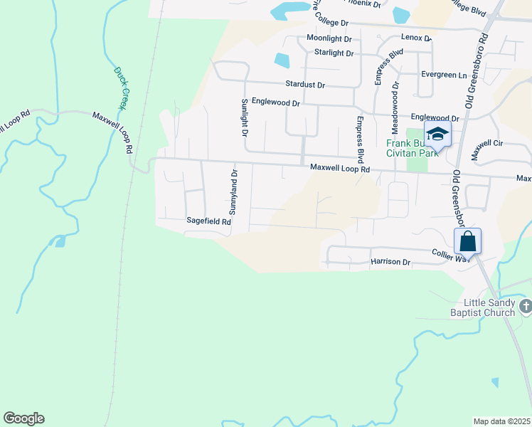 map of restaurants, bars, coffee shops, grocery stores, and more near 10481 Sunnyland Drive in Tuscaloosa