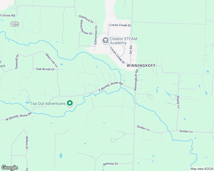 map of restaurants, bars, coffee shops, grocery stores, and more near 180 East Blondy Jhune Road in Lucas