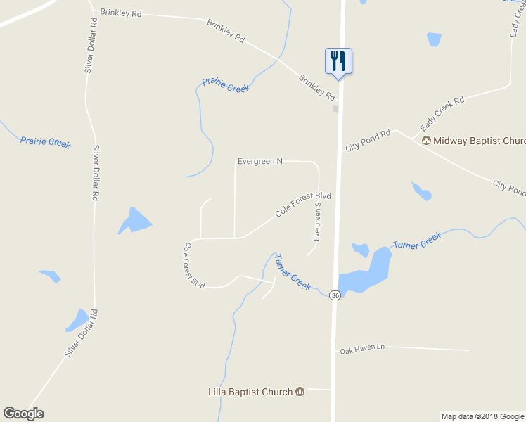map of restaurants, bars, coffee shops, grocery stores, and more near 157 Cole Forest Boulevard in Barnesville