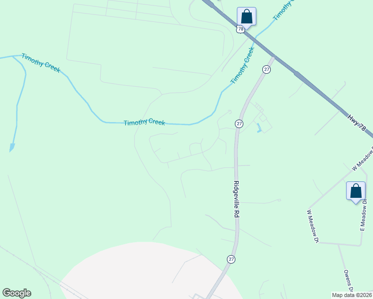 map of restaurants, bars, coffee shops, grocery stores, and more near 107 Clay Hill Loop in Ridgeville