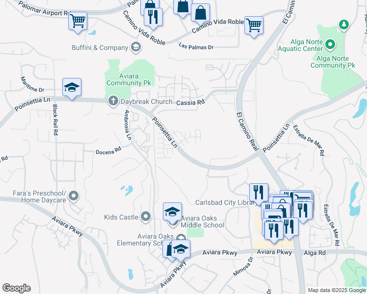 map of restaurants, bars, coffee shops, grocery stores, and more near 1733 Artemisia Court in Carlsbad
