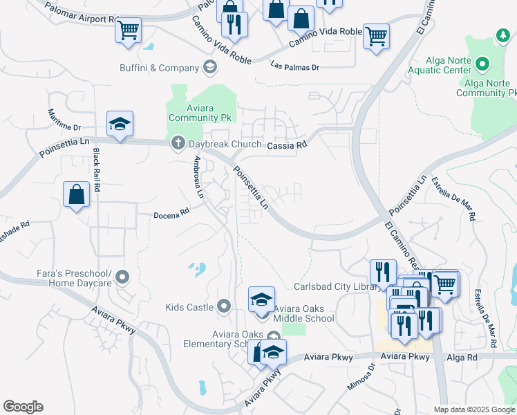 map of restaurants, bars, coffee shops, grocery stores, and more near 1649 Artemisia Court in Carlsbad