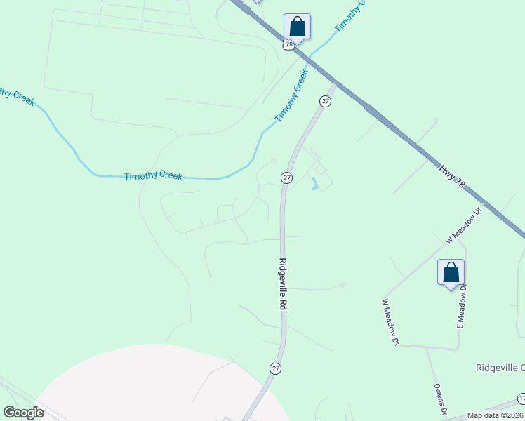 map of restaurants, bars, coffee shops, grocery stores, and more near 550 Ridgeville Road in Ridgeville