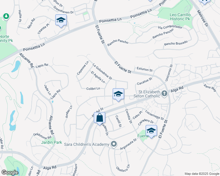 map of restaurants, bars, coffee shops, grocery stores, and more near 2700 Socorro Lane in Carlsbad