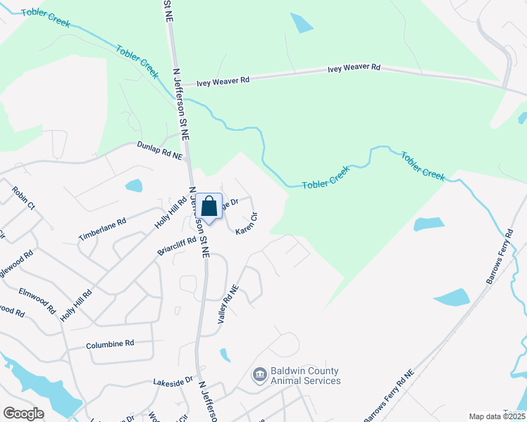 map of restaurants, bars, coffee shops, grocery stores, and more near 1700 Valley Road Northeast in Milledgeville