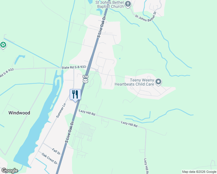 map of restaurants, bars, coffee shops, grocery stores, and more near 410 Tallow Court in Moncks Corner